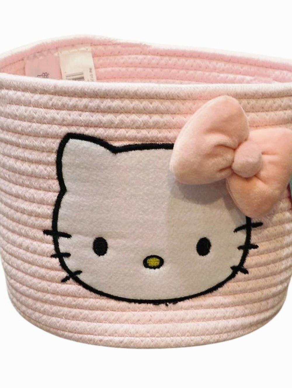 Hello Kitty Logo Bow Rope Decorative Storage Basket